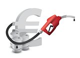 euro symbol with a gas pump nozzle