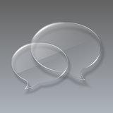 Two Glass bubbles speech on gray background.