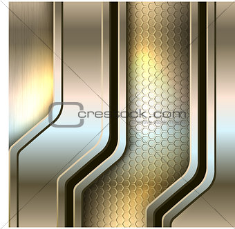 Abstract background, metallic banners.