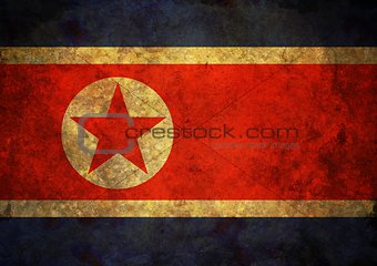 Grunge North Korea Flag