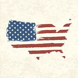 USA flag. Shape of american map. Vector, EPS10