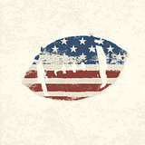 Grunge american flag themed ball symbol. Vector, EPS10