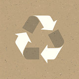 Recycled sign on reuse paper. Vector, EPS10