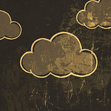 Retro clouds vector background.