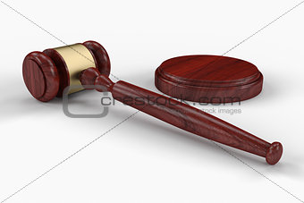 Judge hammer, mallet or gavel with clipping path