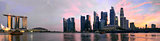 Sunset Over Singapore Skyline Panorama