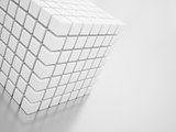 Abstract bright white cubes on a light background