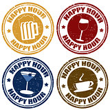 Set of happy hour  stamps