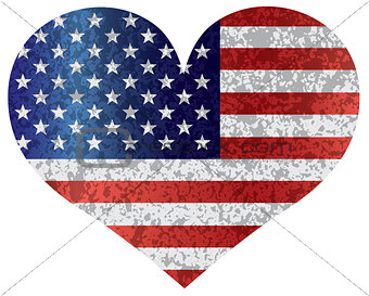 4th of July USA Flag Heart Textured