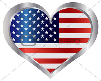 4th of July USA Flag Heart