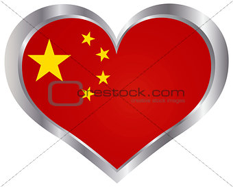 China Flag Heart Shape
