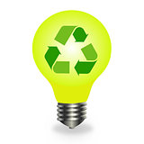 Recycle symbol in a bulb