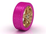 Glamorous pink wheel with a gold disc