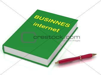 Green book of business on the Internet and red pen