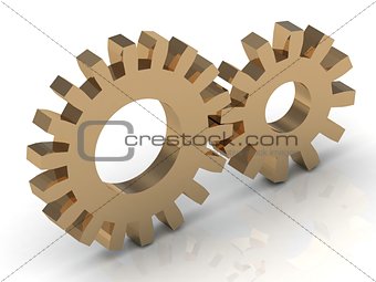 Two gold gears