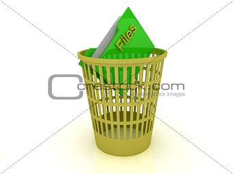 Yellow basket with a folder for the files