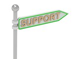 3d rendering of sign with gold "SUPPORT"
