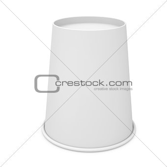 Inverted white paper cup