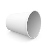 Lying white paper cup