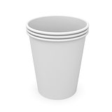 Group of white paper cups