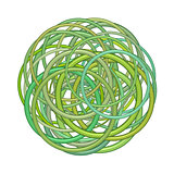 abstract round glossy torus shape in mixed green on white