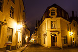 Old Street of Tallinn in the Night, Estonia