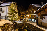 Village of Megeve on Christmas Eve, French Alps, France