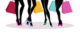 Shopping girls silhouette