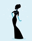 Woman silhouette in dress