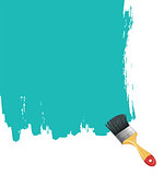 Paint brush with blue splash