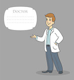 Vector illustration of Young doctor