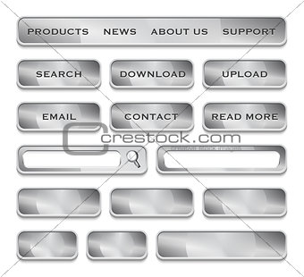 Metallic website design elements