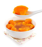 Bowl of sweet potato soup.