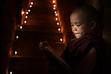 Little monk reading book