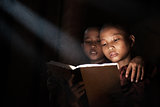 Little monks reading book 