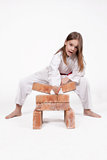 Karate girl breaks bricks 2