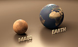 Planets Earth and Mars
