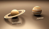 Planets Saturn and Jupiter