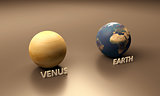 Planets Earth and Venus