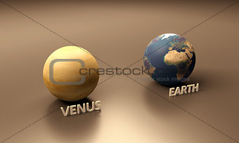 Planets Earth and Venus