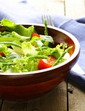 fresh green salad with tomatoes and asparagus
