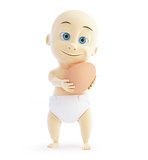 3d baby egg on a white background