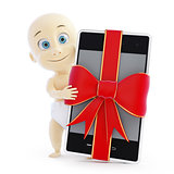 baby smart phone gift on a white background