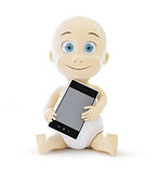 baby smart phone on a white background