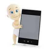 baby smart phone on a white background