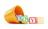 baby toy bucket on a white background
