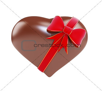 chocolate heart gift on a white background