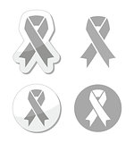 Silver ribbon - children with disabilities, Parkinson's disease awereness sign