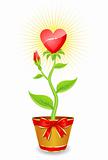 flower heart / grows with love together / vector