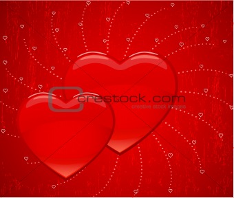 Valentines grunge background, vector illustration